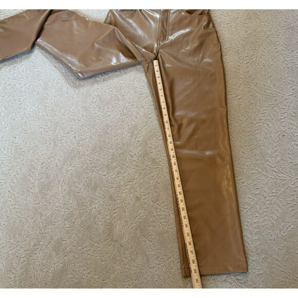Abercrombie Curve Love The 90s Straight Ultra High Rise Faux Leather Carmel Sz 6 - Picture 4 of 9